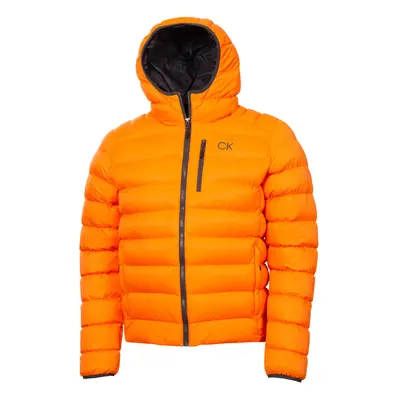 (XXL, Fire Orange) Calvin Klein Mens San Gabriel Woven Jacquard Padded Jacket