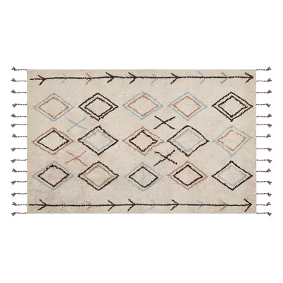 Cotton Area Rug x cm Beige CORUM