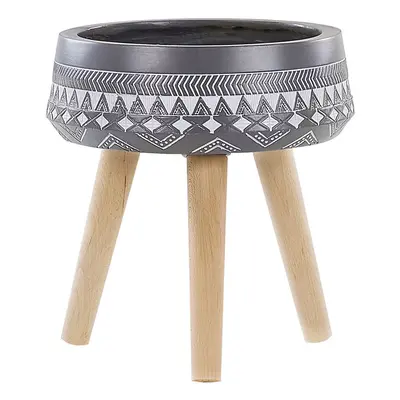 Elevated Plant Pot MOUSSATA Ceramic Grey