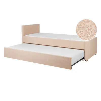 Trundle Bed MARMANDE x cm (EU Small Single) Boucle Peach Pink