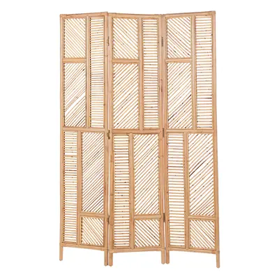 3 Panel Room Divider LAMEZIA Light Wood