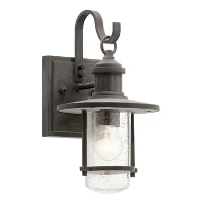 Outdoor IP44 Bulb Wall Light Lantern Weathered Zinc LED E27 60W