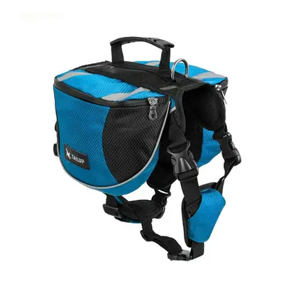 (Blue, L) Outdoor Large Dog Bag Carrier Backpack Saddle Bags Camouflage Big Dog Travel Carriers 