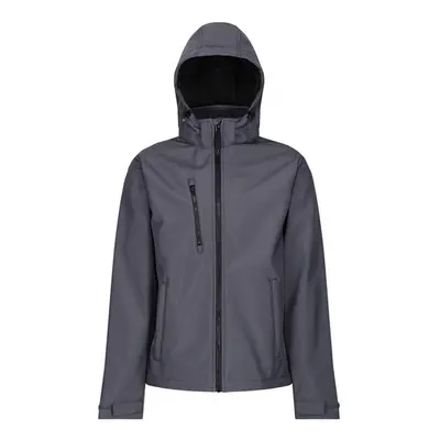 (2XL, Seal Grey/Black) Regatta Mens Venturer Hooded Soft Shell Jacket