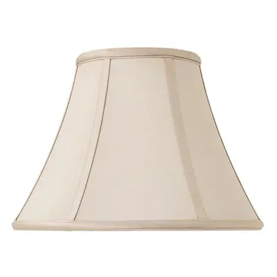 12" Inch Luxury Bowed Tapered Lamp Shade Traditional Oyster Silk Fabric & White