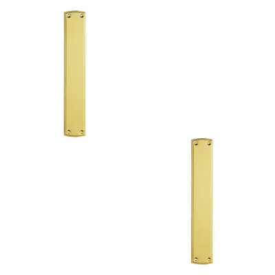 2x Large Ornate Door Finger Plate with Stepped Border x 65mm Polished Brass