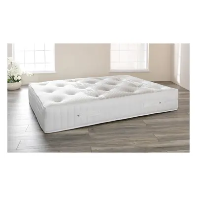 (4ft6 Double, White) Comfort Wool Pocket Sprung & Memory Foam Mattress with Beige Or White Borde