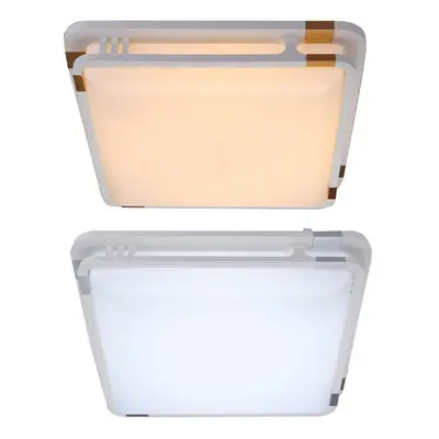 (Gold) 24W 1000LM Modern Square Acrylic LED Ceiling Lights Flush Mount Light Fixture for Bedroom