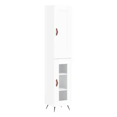 (white, glass door) vidaXL Highboard Sideboard Tall Storage Cabinet Side Cabinet Engineered Wood