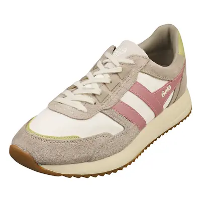 (4) Gola Chicago Womens Fashion Trainers in Off White Green