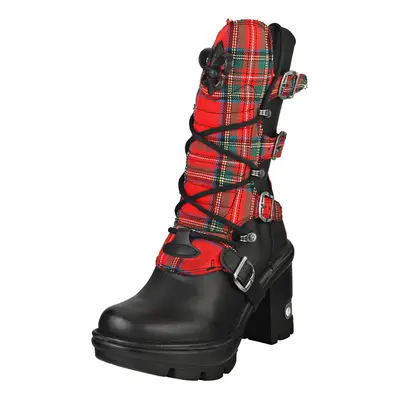 New Rock Neotrail M-neotyre05t-c1 Womens Wedge Boots in Tartan Black - Size UK