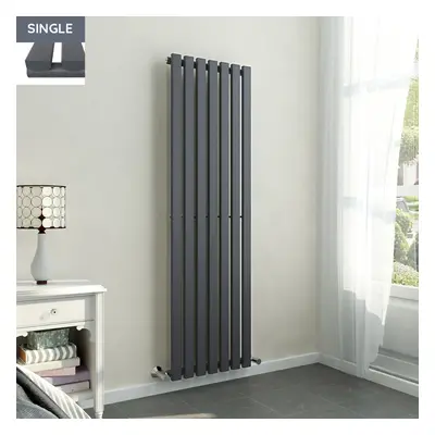 Lulea x 480mm Anthracite Single Rectangular Panel Vertical Radiator