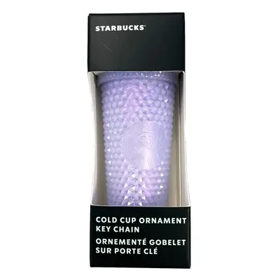 2021 Starbucks Holiday Ornament Mini Tumbler Keychain Icy Lilac Studded