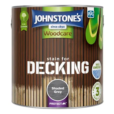 Johnstones Woodcare Stain For Decking 2.5l Shaded Grey