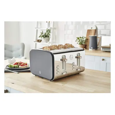 (Grey) Swan ST14620WHTN, Slice Nordic Toaster, Soft Touch Housing and Matt Finish