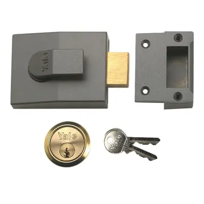 Yale Deadbolt Nightlatch Grey Case Brass Cylinder