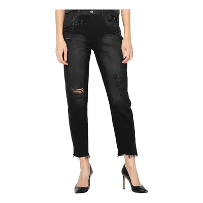 (W27 L28) DIESEL DE CLAIRY 0KARE Womens Denim Jeans Distressed Trousers Casual Black Pants