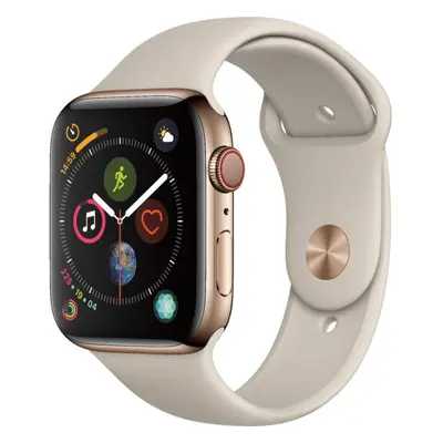 Apple Watch Series (GPS + Cellular, 44MM) Gold Stainless Steel Case with Stone Sport Band (Renew