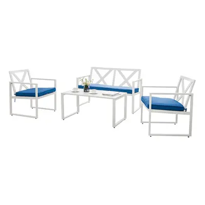 4 Pieces Outdoor Conversation Set Patio Chair Sectional Furniture Set