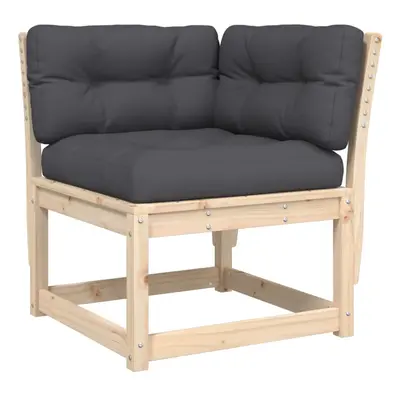 vidaXL Garden Sofa Corner with Cushions Outdoor Sofa Chair Solid Wood Pine