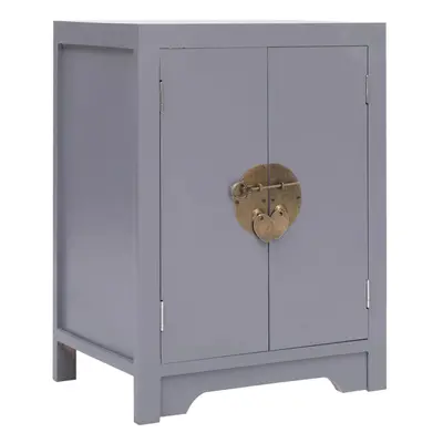 vidaXL Paulownia Wood Bedside Cabinet Grey Cabinet Bedside Table Nightstand