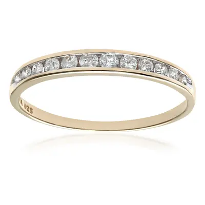 (J) Jewelco London 9ct Yellow Gold 0.25ct Diamond Eternity Ring