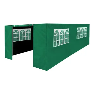 Premium Gazebo/Marquee Side Walls/Doors/Windows, Fits x 6m Models - Dark Green - DG156