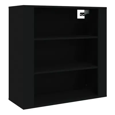 (Black) vidaXL Wall Cabinet Hanging Storage Cabinet Wall Cupboard Engineered Wood