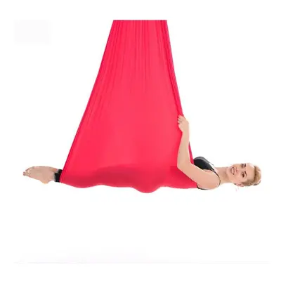 (Red) Aerial Yoga Hammock Premium Silk Swing Antigravity Belts