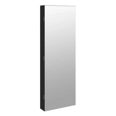 (black) vidaXL Mirror Jewellery Cabinet Cupboard with LED Lights Wall Mounted White