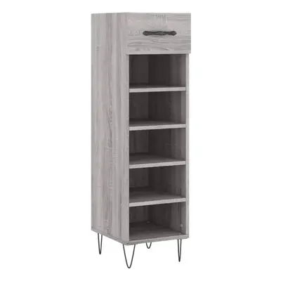 (grey sonoma) vidaXL Shoe Cabinet Shoe Storage Cupboard Shoe Rack Smoked Oak Engineered Wood