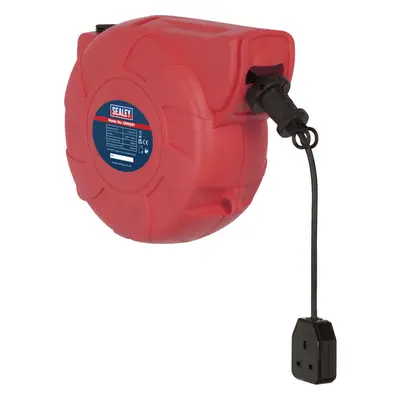 25m Retractable Cable Reel System - x 230V Plug Socket - Pull & Release Action