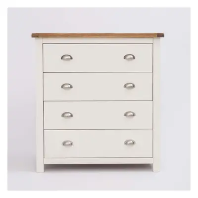 Chest of Drawers Off White Painted Wooden Bedroom Organsiser Metal Handles