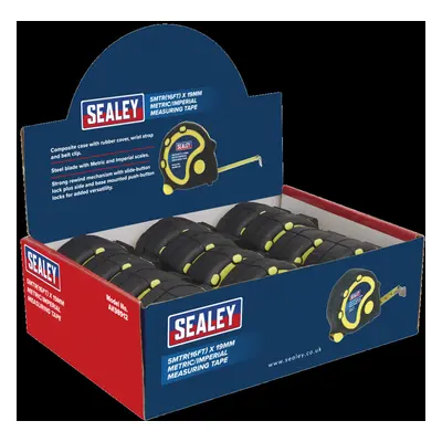 Rubber Tape Measure 5m(16ft) x 19mm Metric/Imperial Display Box of