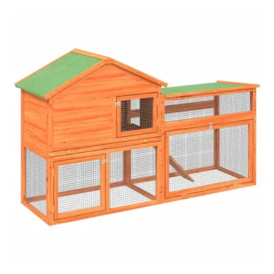 (brown) vidaXL Rabbit Hutch Rabbit Run Bunny House Wooden Animal House Solid Wood Pine