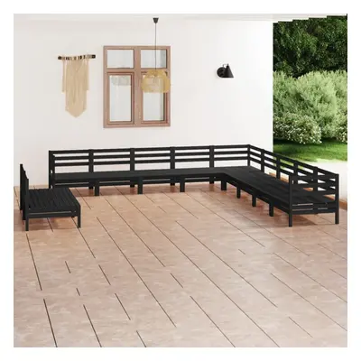 vidaXL Garden Lounge Set Outdoor Lounge Set Piece Solid Wood Pine Black