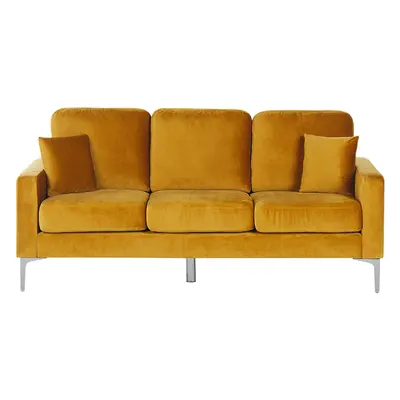 3 Seater Velvet Sofa Yellow GAVLE