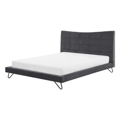 Bed LANNION x cm (EU King Size) Velvet Dark Grey