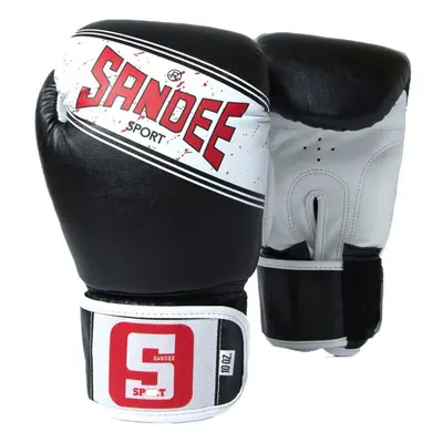 (10 oz) SANDEE SPORT MUAY THAI BOXING GLOVES - BLACK