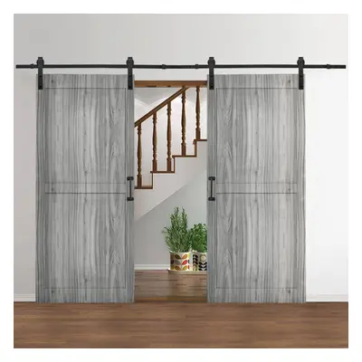 (#1) Farmhouse Style Wooden Barn Door Sliding Entrance Door