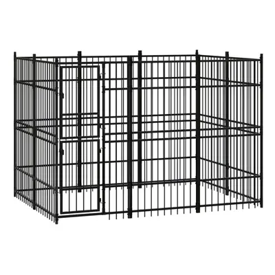 vidaXL Outdoor Dog Kennel Steel Outdoor Puppy Enclosure Dog Pet Supply Cage