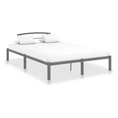 vidaXL Bed Frame Grey Metal 160x200cm Bedroom Furniture Classic Accessory