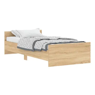 (sonoma oak, x cm) vidaXL Bed Frame with Headboard and Footboard Mattress Foundation Bed Base