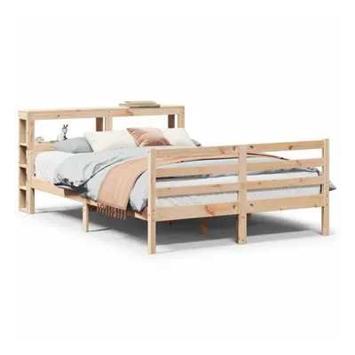 vidaXL Bed Frame with Headboard Bed Base 150x200 cm King Size Solid Wood Pine