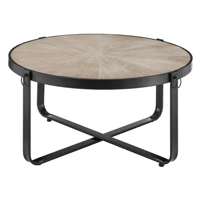 LIVIVO Industrial Style Coffee Table - Wood with Metal Frame