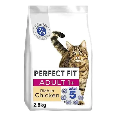 Adult 1+ Complete Dry Cat Food for Adult Cats Aged 1+ Years, Rich in Chicken, Bags (2.8 kg)