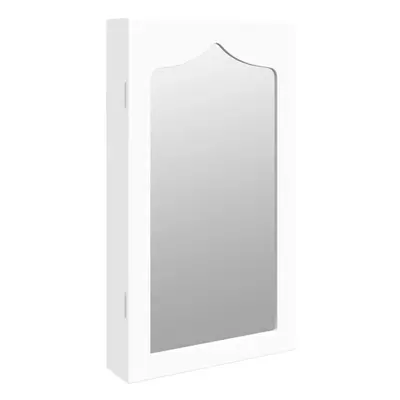 (white, 37.5 x x cm) vidaXL Mirror Jewellery Cabinet Jewelry Armoire Mirror Organiser Wall Mount