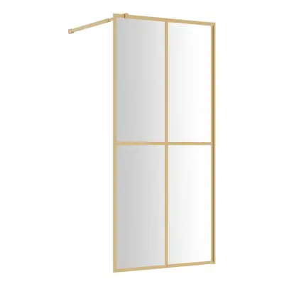 vidaXL Walk-in Shower Wall Bath Screen Shower Screen with Clear ESG Glass Gold