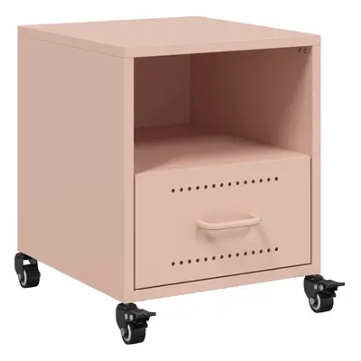 vidaXL Bedside Cabinet Bedroom Nightstand Bed Table Bed Cabinet Pink Steel