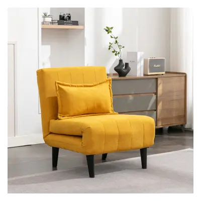 (1 Seater, Mustard) HARPER SEATER FOLDING CLIC CLAC FABRIC LIVING ROOM LOUNGE SOFA BED